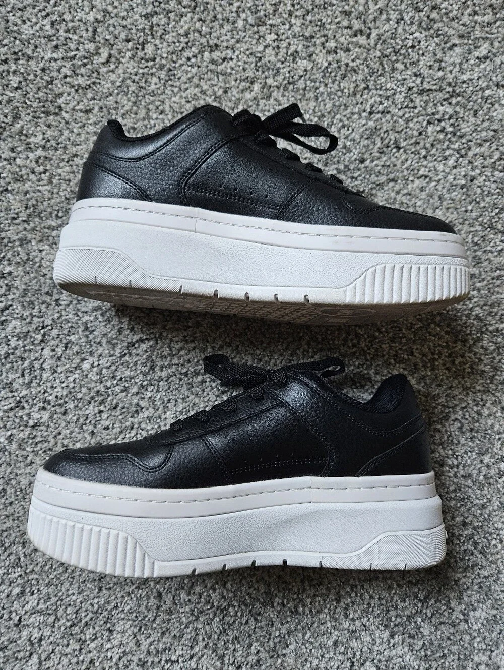 Coach Black and White Platform Sneakers Size 8